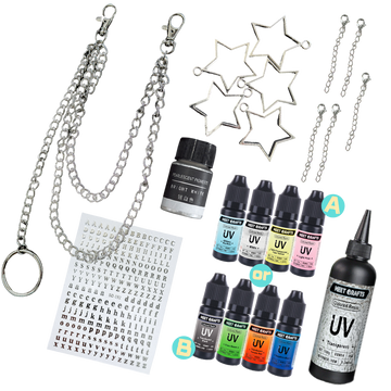 Meetcrafts Star-shaped Pendant DIY Craft Kit - Handmade BlingBling Accessory Set Customizable Keychains, Bag Charms & Jewelry