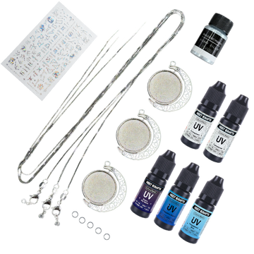 Meetcrafts Moon & Twelve Zodiac Signs Starry Necklace UV Resin DIY  Craft Kit