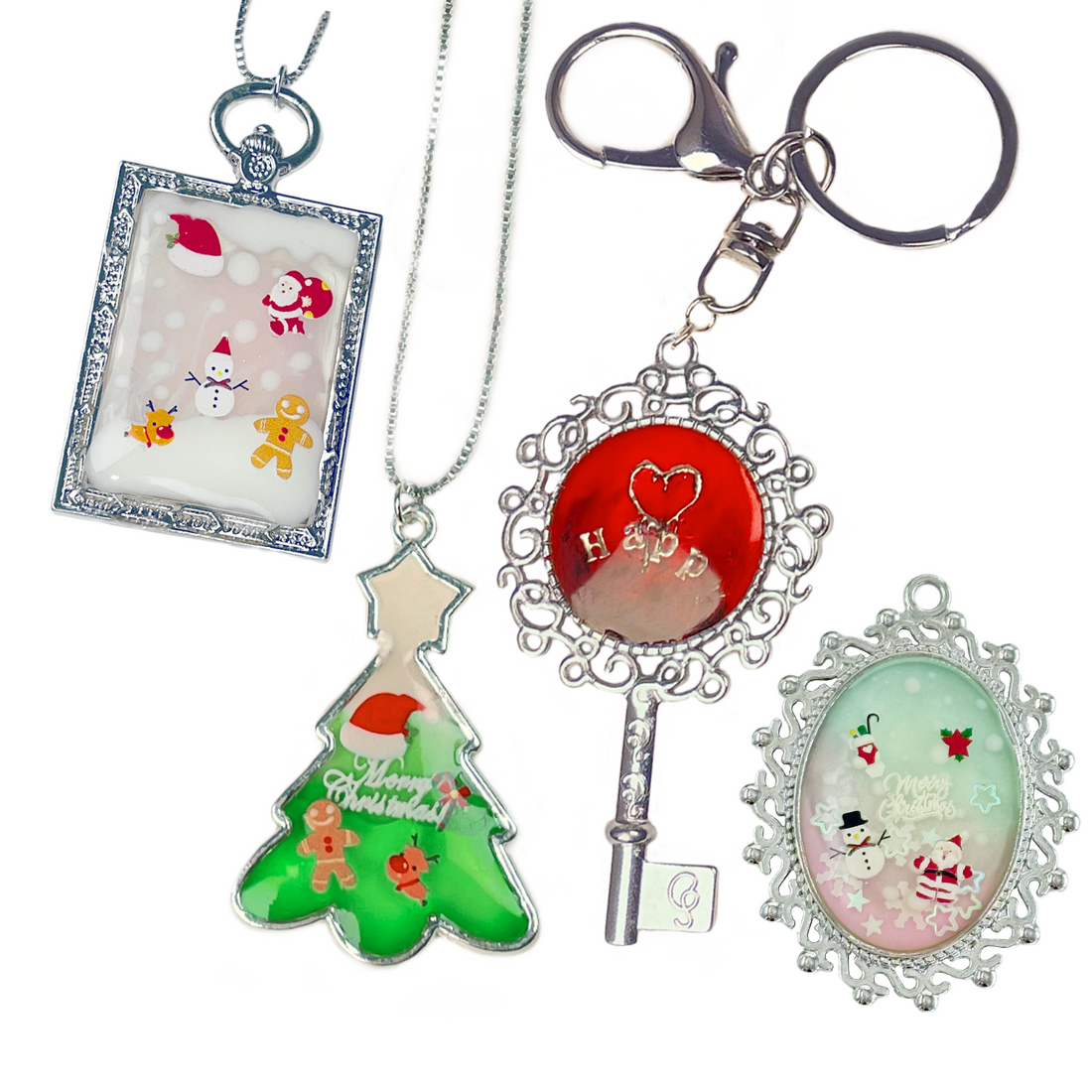 Meetcrafts Colored UV Resin Odorless Resin Kit for Christmas Jewelry Making Colored Resin Casting and Coating, Crafts and Decoration