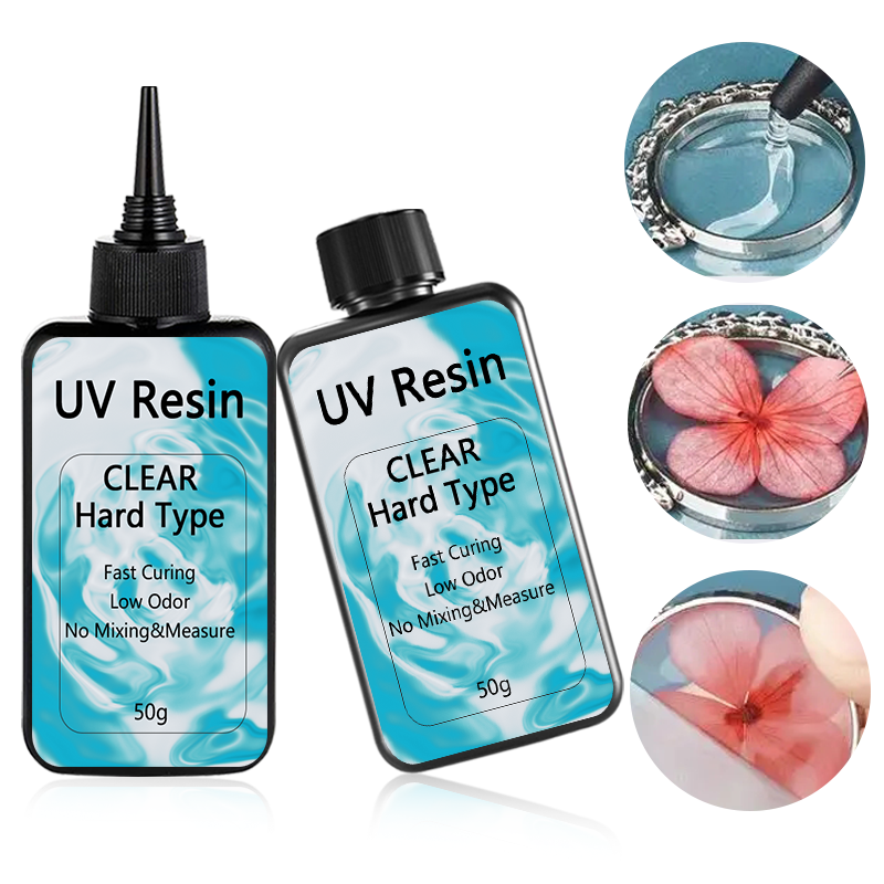 50G/bottle Clear Hard UV Resin Glue Sunlight Ultraviolet Curing Resin Crystal Liquid for DIY Craft Jewelry Making