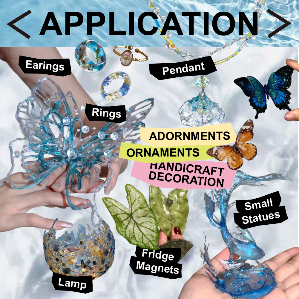 UV Resin boasts swift curing, exceptional transparency, and minimal shrinkage. Ideal for jewelry crafting, resin art, and 3D printing, it delivers durable, glossy, and crystal-clear results. Its versatility and efficiency make it a go-to choice for various creative applications.