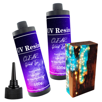 Crystal Clear Hard Fast Curing UV Resin 500g/bottle For Decoration