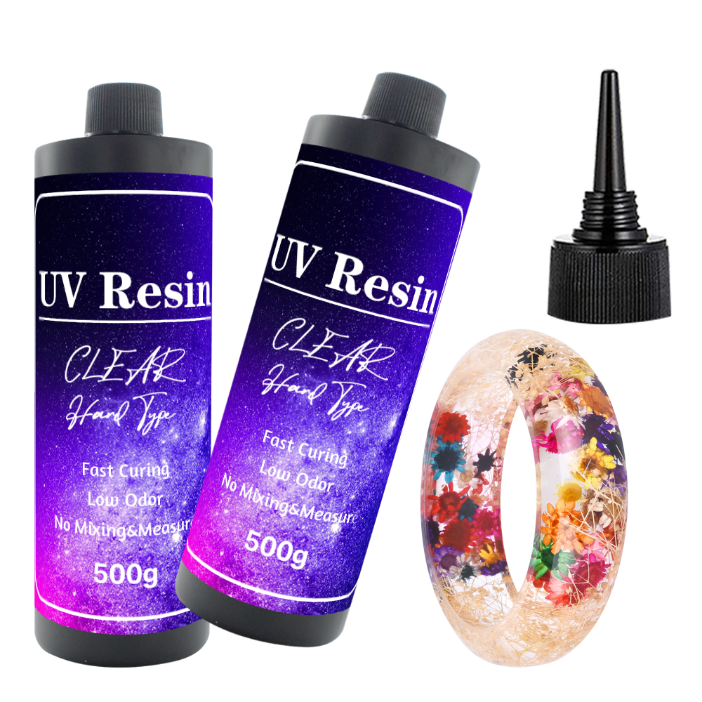 Crystal Clear Hard Fast Curing UV Resin 500g/bottle For Decoration