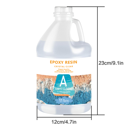 1 Gallon High Performance Epoxy Resin Kit 1:1=0.5Gal A+0.5Gal B No Toxic