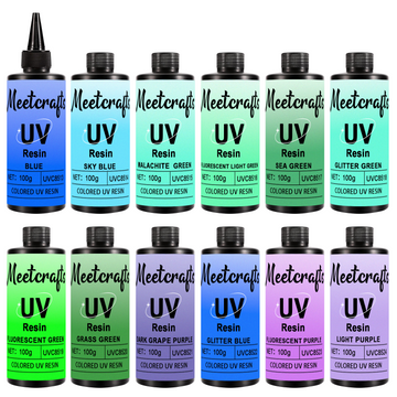 Botella de 100 g/1000 g de colores con resina UV coloreada para recubrir joyas artesanales, kit de resina para bricolaje