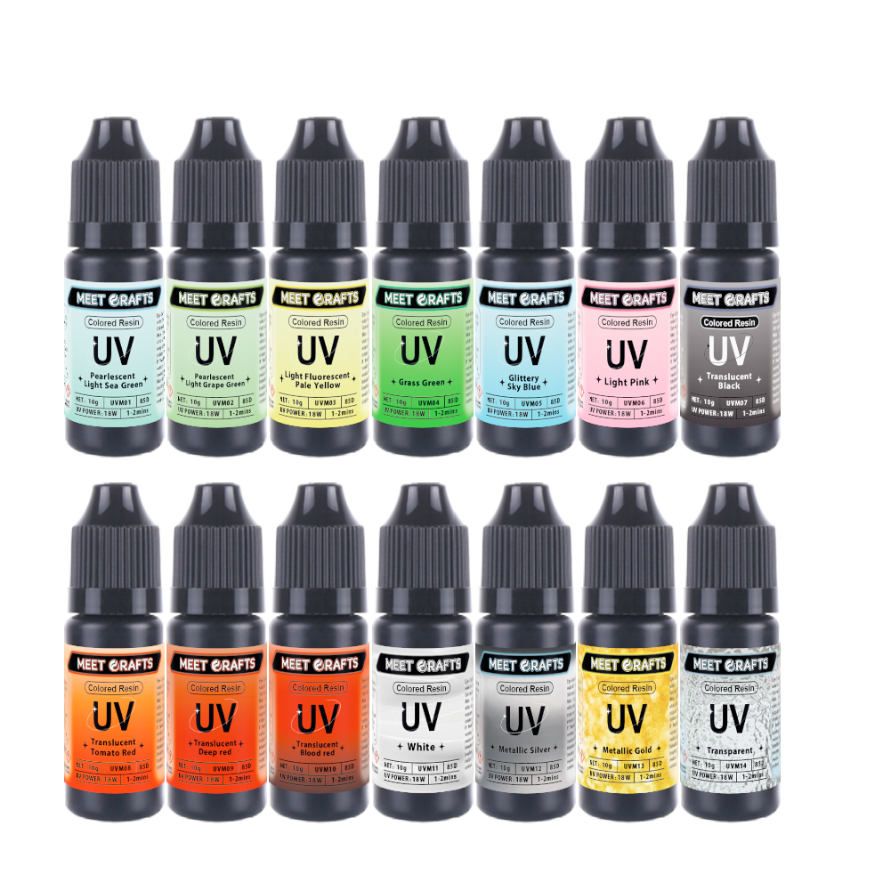 Kit de résine UV colorée pour la fabrication de bijoux, les petits projets de moulage, le kit de résine 