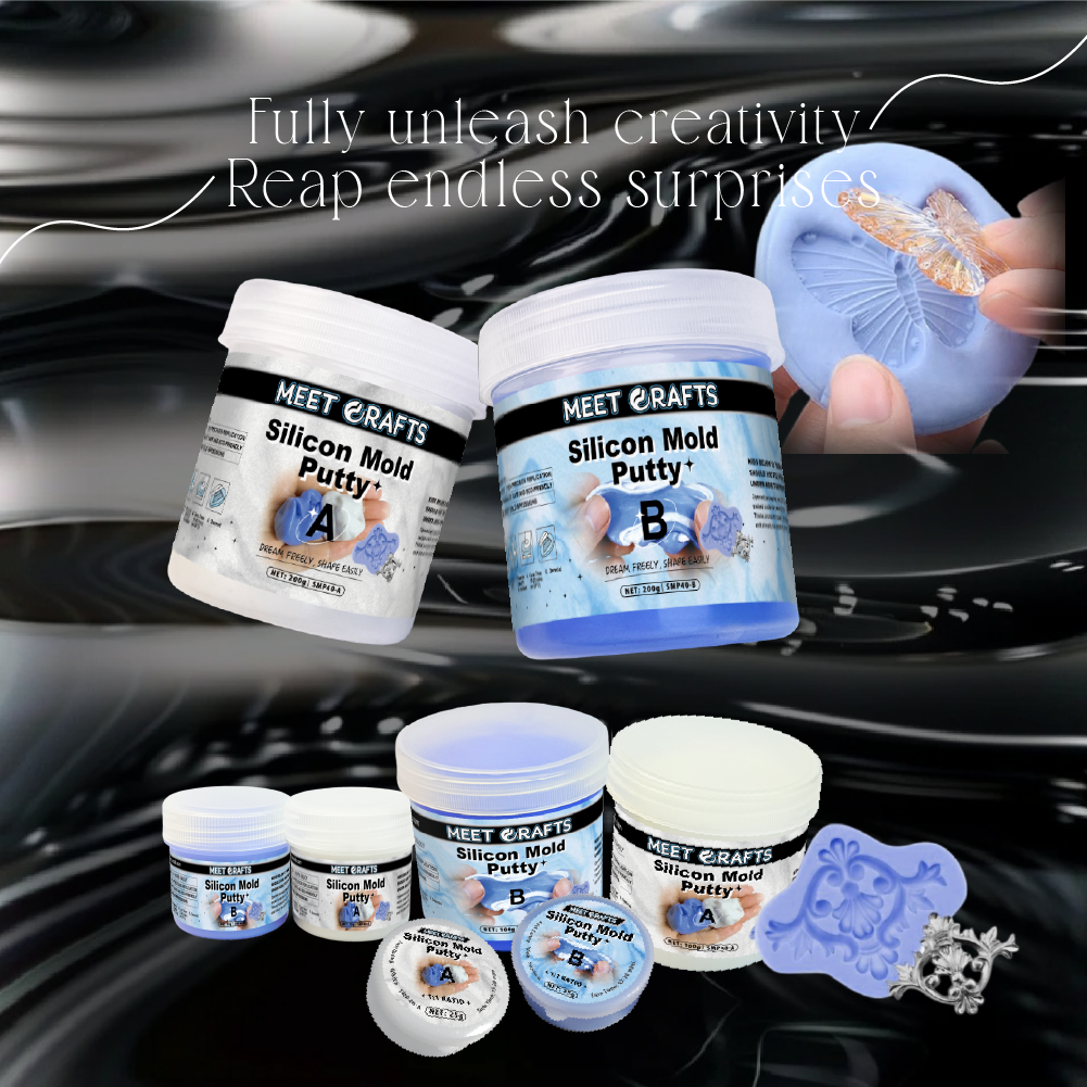 Meetcrafts High Tensile Strength Solid Silicone Putty  Mold Making Kit for Reusable Silicone Molds Making