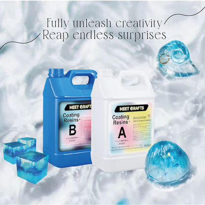 Meetscrafts 10KG 1:1 Crystal Clear Epoxy Coating Resin Kit High Gloss Bubbles  Free for Coating and Casting