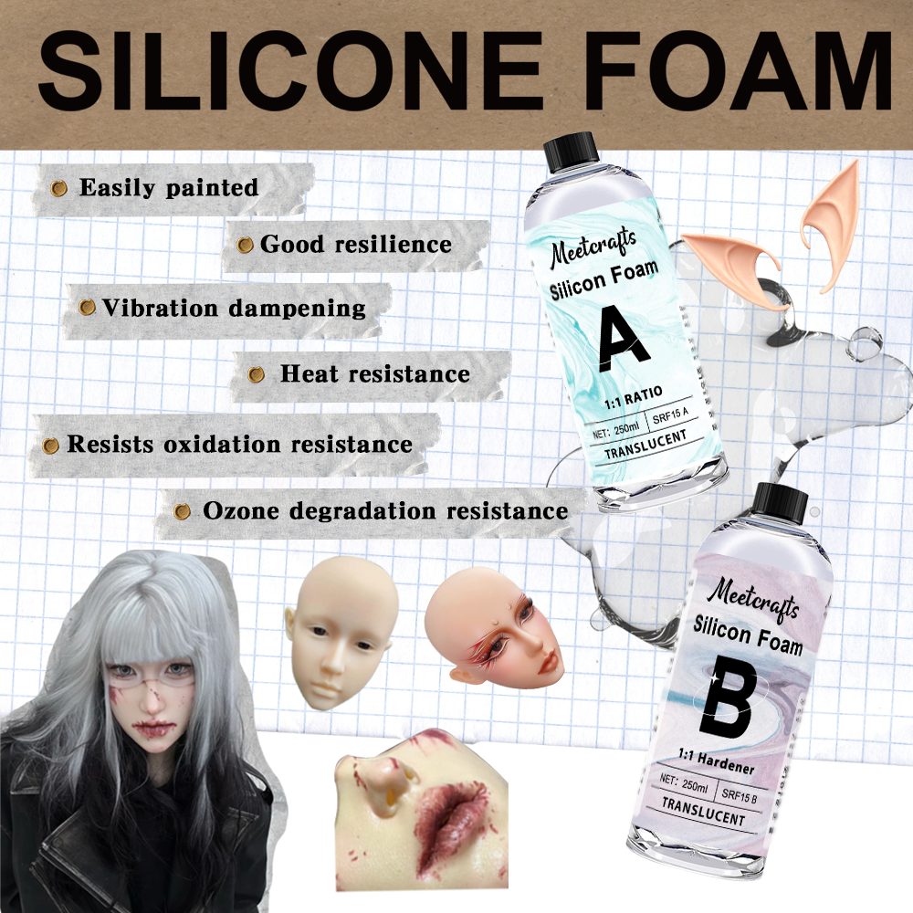 High Heat Resistance Flexible Silicone Foam 1A:1B for Making Foam/Special Effects Applications