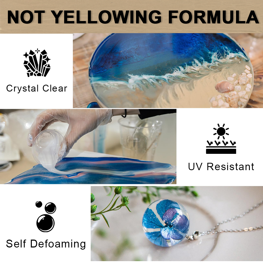 Crystal Clear 16oz 1:1 Craft Epoxy Resin for DIY Jewelry Box Handmade Resin Kit