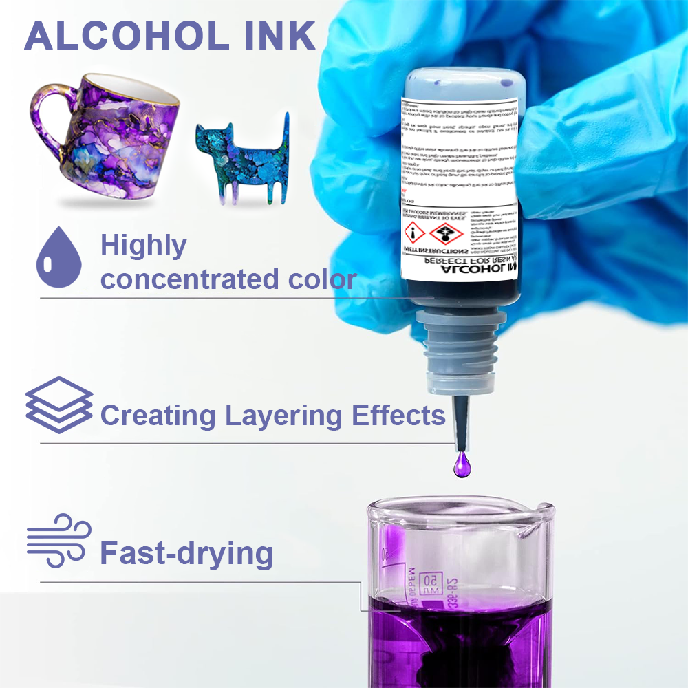 Tinta de alcohol personalizada multicolor de 5 kg/cubo para resina epoxi y UV/vidrio/piedra/cuero