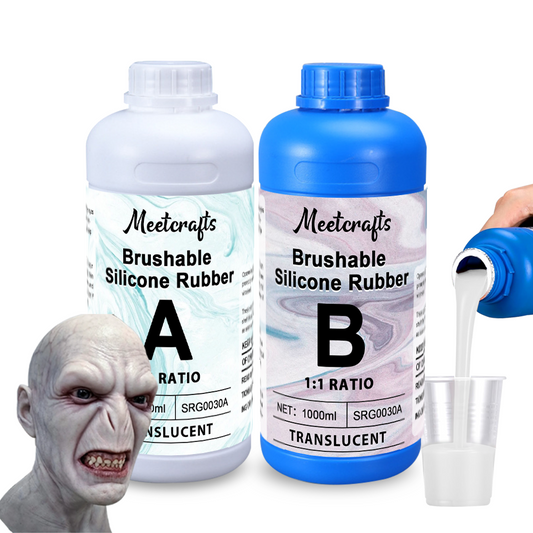 Meetcrafts High Tear Resistance Brushable Silicone Rubber Ideal for Special Effects Makeup to Craft Realistic Prosthetics & Soft Silicone Masks