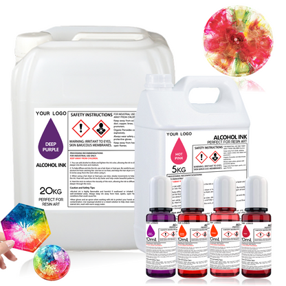 Tinta de alcohol personalizada multicolor de 5 kg/cubo para resina epoxi y UV/vidrio/piedra/cuero