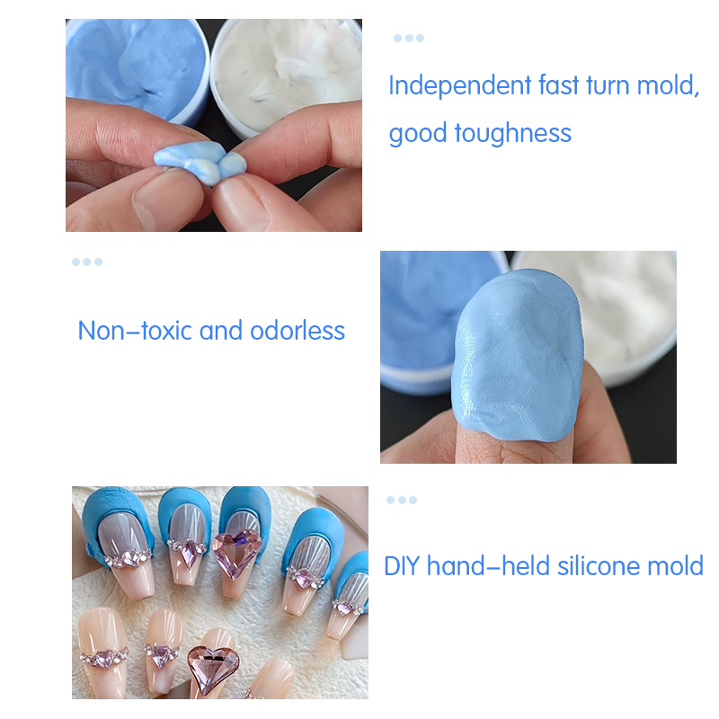 Solid silicone putty mold 1:1 200G +200G  non-toxic solid silicone putty for nail art mold production