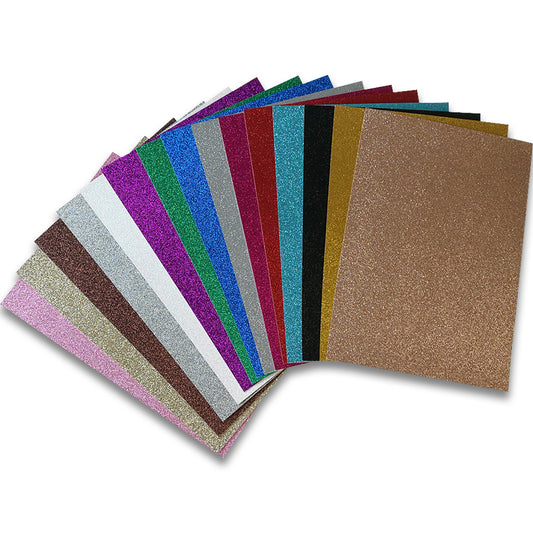 Papier cartonné pailleté 290 g A4 30 feuilles/sac 15 couleurs pour fabrication artisanale