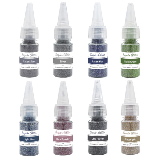 8 couleurs 10 ml/bouteille Poudre ultra-fine Poudre pailletée ordinaire pour les arts et l'artisanat en résine