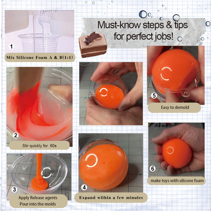 High Heat Resistance Flexible Silicone Foam 1A:1B for Making Foam/Special Effects Applications