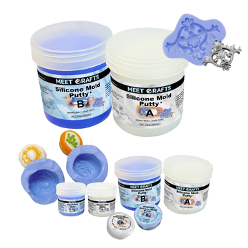 Meetcrafts High Tensile Strength Solid Silicone Putty  Mold Making Kit for Reusable Silicone Molds Making