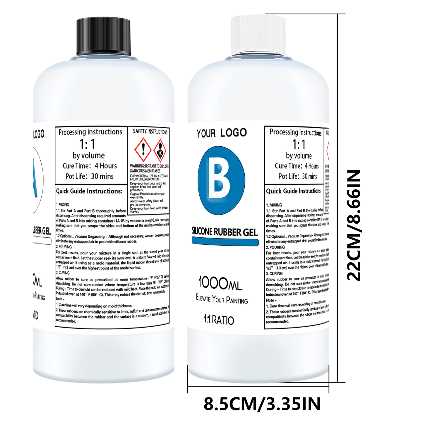 Gel de silicona platino de grado alimenticio 1A:1B, 1000 ml/botella, no tóxico, para aliviar el estrés y juguetes de descompresión 