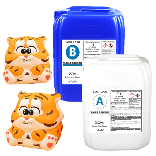 Gel de silicona platino resistente al calor personalizable de 20 kg/botella 1A:1B para aparatos de maquillaje de silicona 