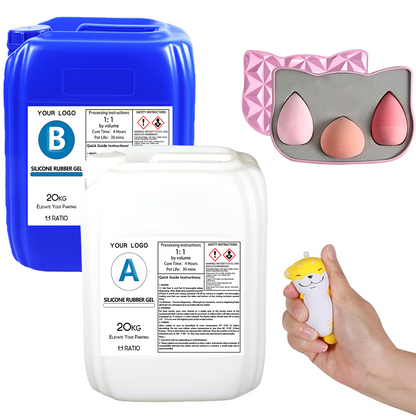 Gel de silicona platino resistente al calor personalizable de 20 kg/botella 1A:1B para aparatos de maquillaje de silicona 