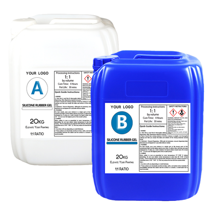 Gel de silicona platino resistente al calor personalizable de 20 kg/botella 1A:1B para aparatos de maquillaje de silicona 