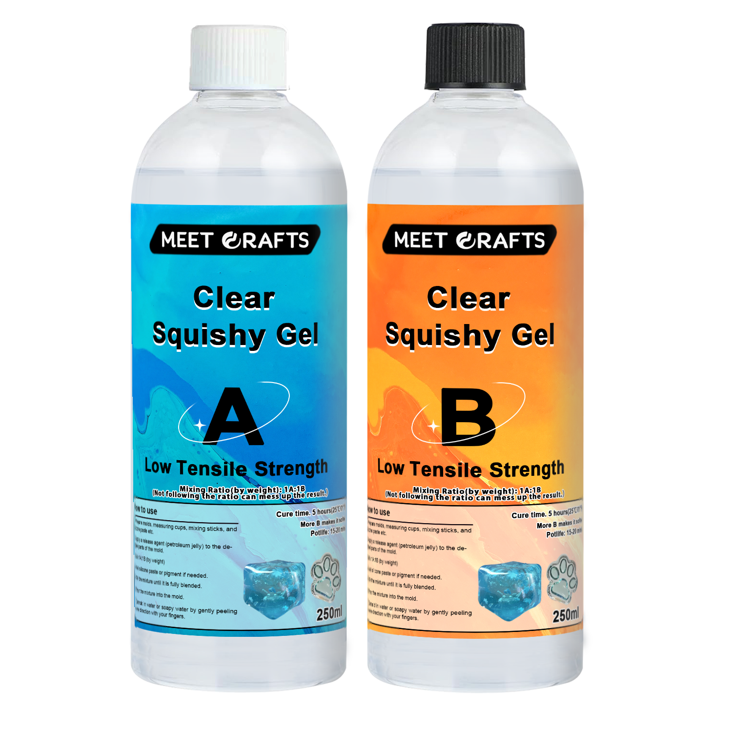 Meetcrafts Clear Squishy Gel Transparent Squishy Gel Silicone Gel for Taba Squishy