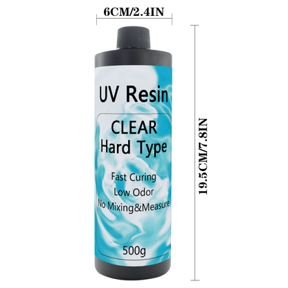 Kit de resina UV transparente de 500 g para hacer joyas, curado rápido