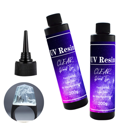 Resina UV transparente de alta resistencia y tipo duro, 200 g/botella, para hacer joyas de resina DIY