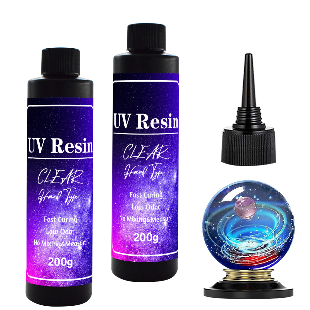 Resina UV transparente de alta resistencia y tipo duro, 200 g/botella, para hacer joyas de resina DIY