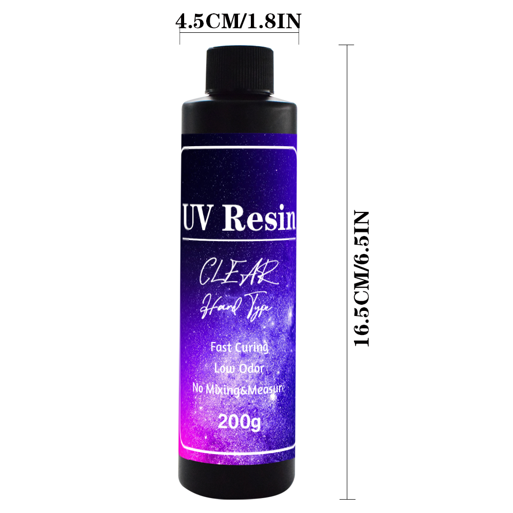 Resina UV transparente de alta resistencia y tipo duro, 200 g/botella, para hacer joyas de resina DIY