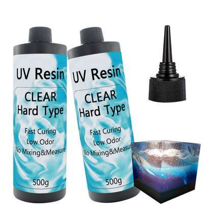 Kit de resina UV transparente de 500 g para hacer joyas, curado rápido