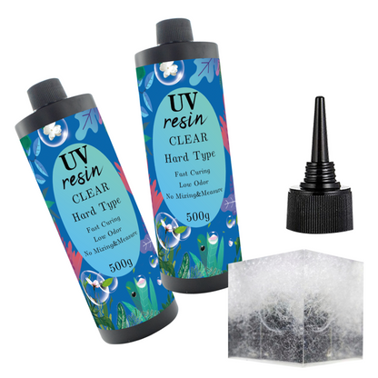 Resina epoxi transparente con protección UV, endurecedor de resina epoxi, 500 g/botella