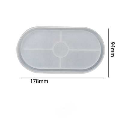 DIY Tray Silicone Resin Mold - Oval Jewelry Making Molds, Clear Epoxy Resin Casting Mold for DIY Jewelry