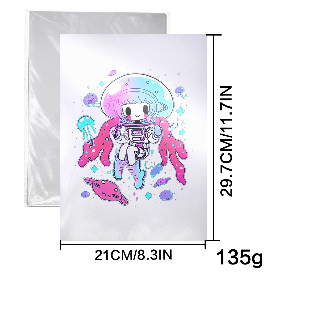 Papel fotográfico brillante blanco A4 135 g/m²/100 hojas/bolsa Imprimible para impresora de inyección de tinta